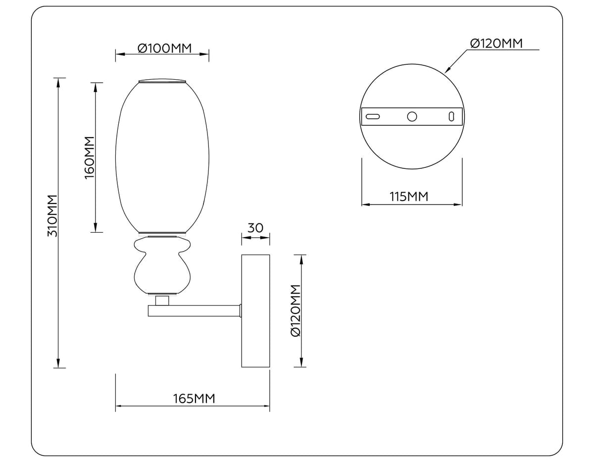 LH53148 BK/FR черный/белый 6W 3000K 100*165*310