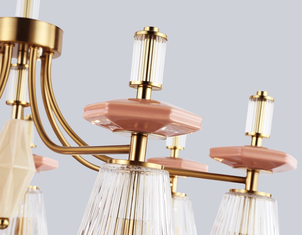 LH53184/7 BS/CL латунь/прозрачный E14*7 max 40W D750*1010