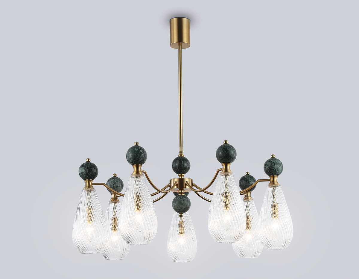 LH53293/7 BS/CL латунь/прозрачный E14*7 max 40W D815*900