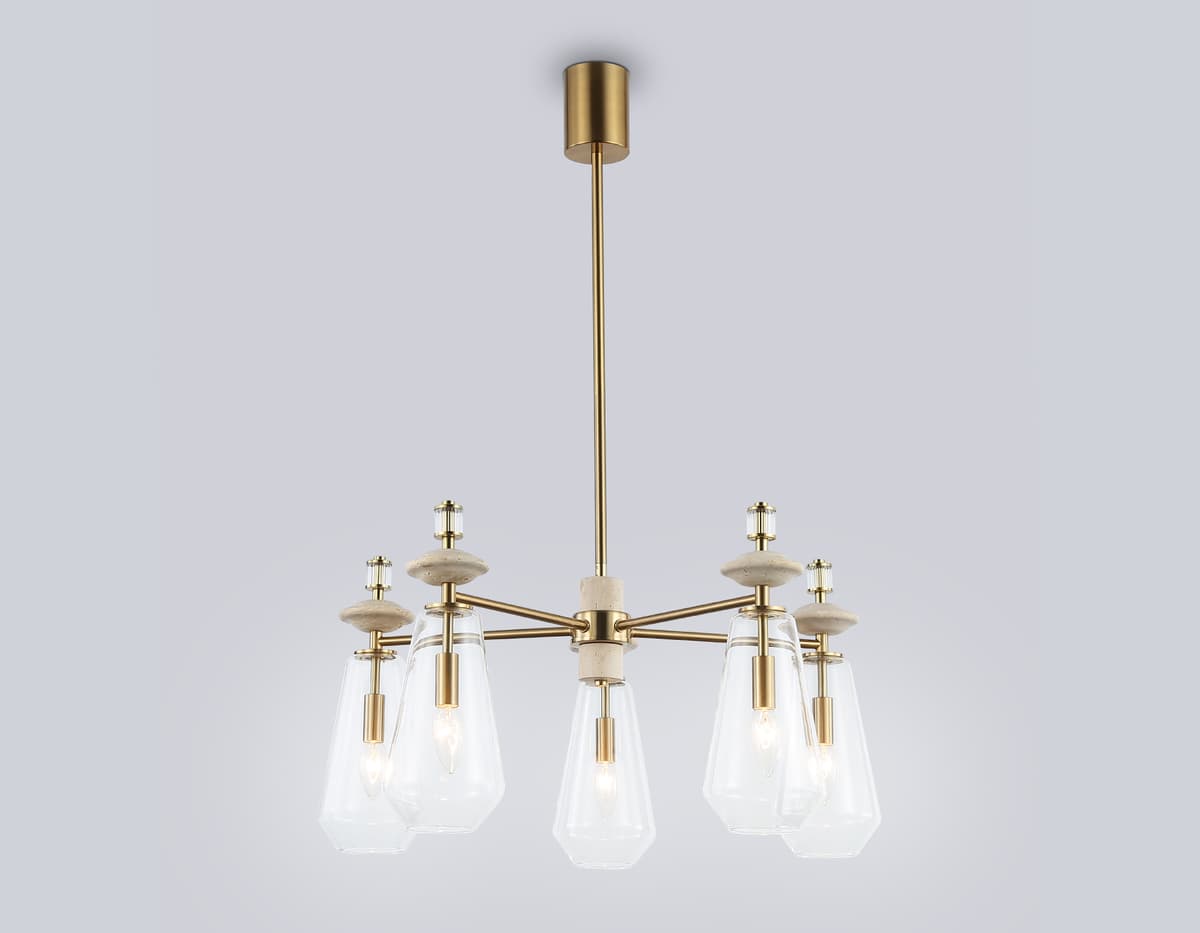 LH53305/5 BS/CL латунь/прозрачный E14*5 max 40W D690*925