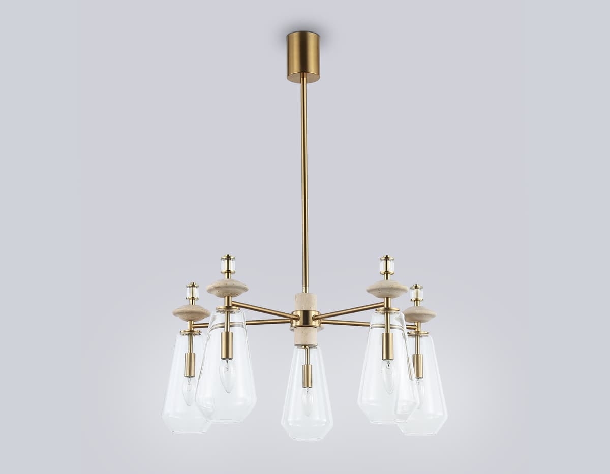 LH53305/5 BS/CL латунь/прозрачный E14*5 max 40W D690*925