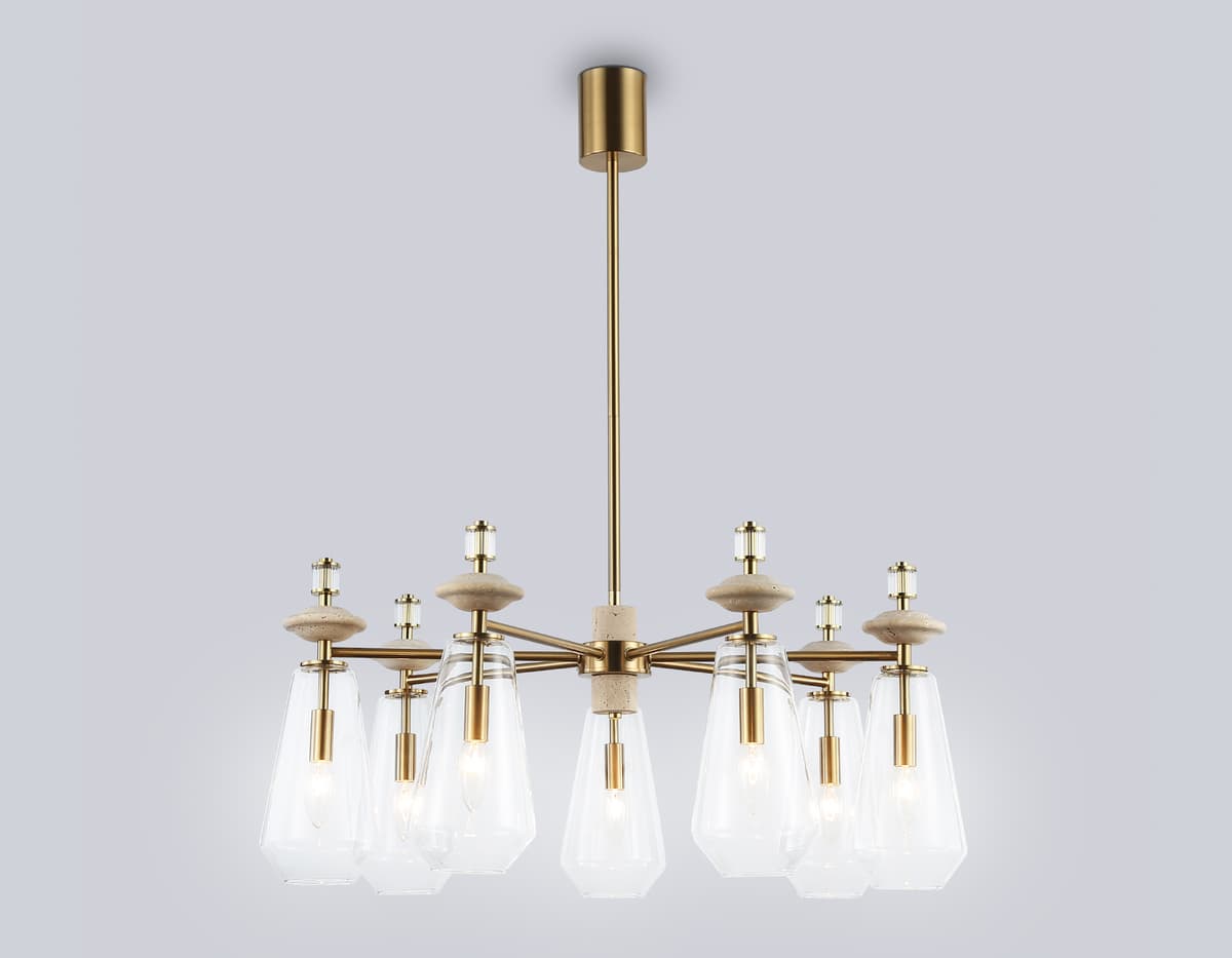 LH53306/7 BS/CL латунь/прозрачный E14*7 max 40W D770*925