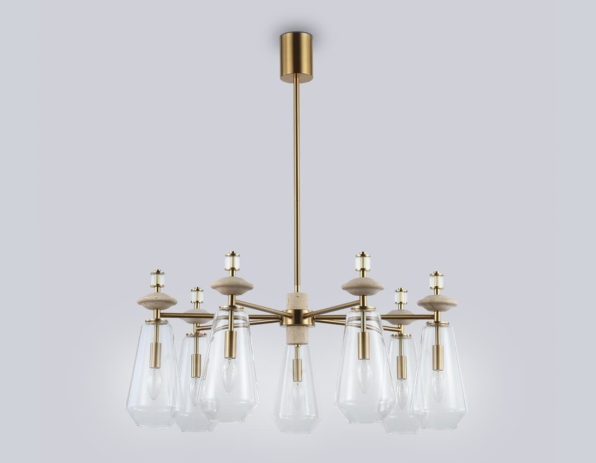 LH53306/7 BS/CL латунь/прозрачный E14*7 max 40W D770*925