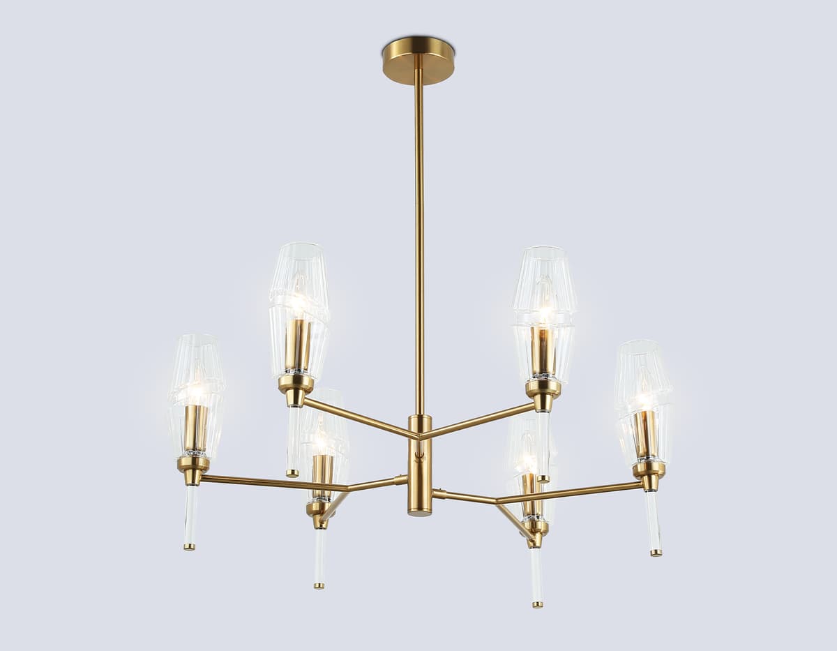 LH55201/6 BS/CL латунь/прозрачный E14*6 max 40W D660*520