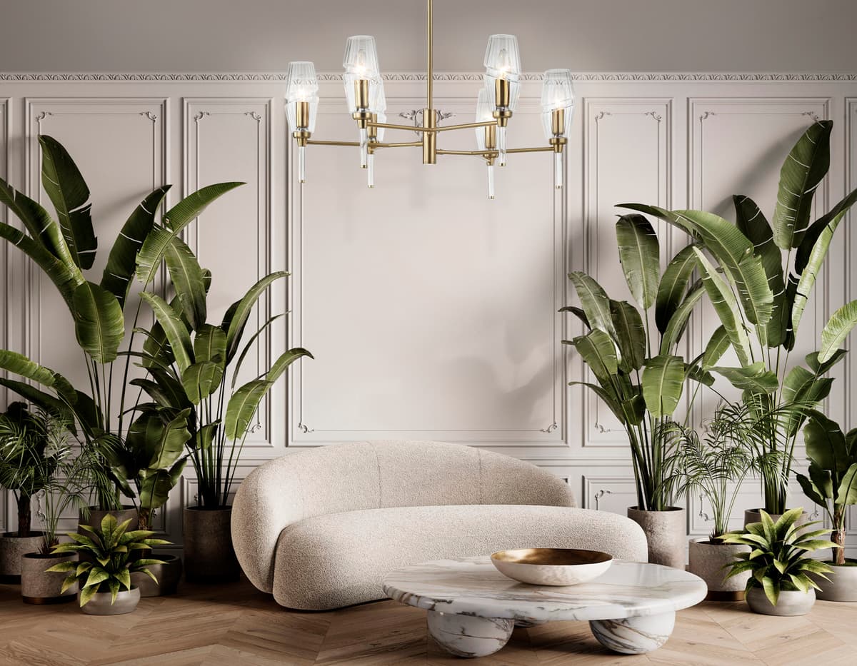 LH55201/6 BS/CL латунь/прозрачный E14*6 max 40W D660*520