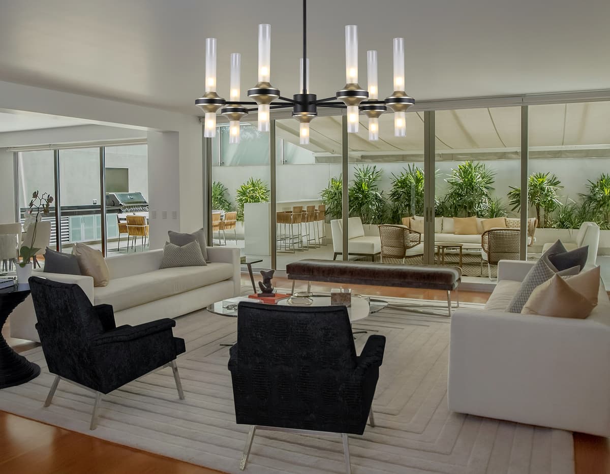 LH55353/14 BK/CGD/CL черный/золото/прозрачный G9/14 max 30W D750*690