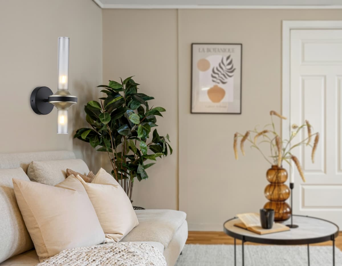 LH55355/2 BK/CGD/CL черный/золото/прозрачный G9/2 max 30W 150*100*320