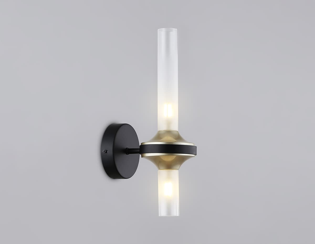 LH55355/2 BK/CGD/CL черный/золото/прозрачный G9/2 max 30W 150*100*320