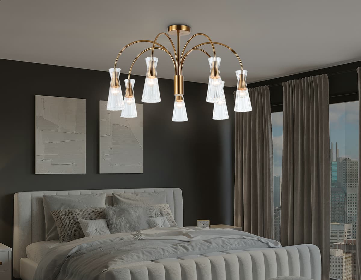 LH55703/7 BS/CL латунь/прозрачный E14*7 max 40W D745*460