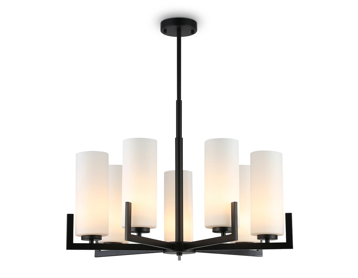 LH56058/7 BK/WH черный/белый E27*7 max 60W D700*750