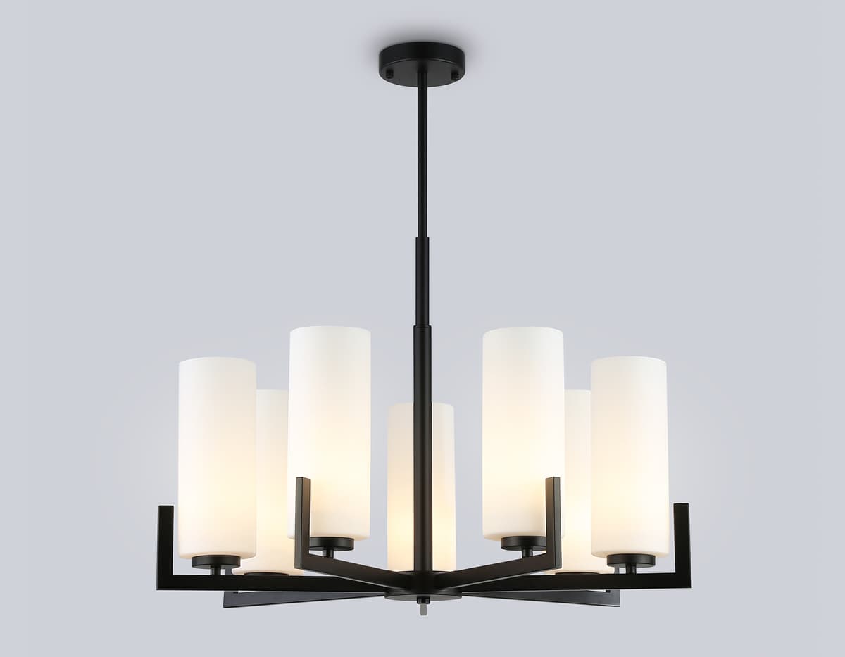 LH56058/7 BK/WH черный/белый E27*7 max 60W D700*750