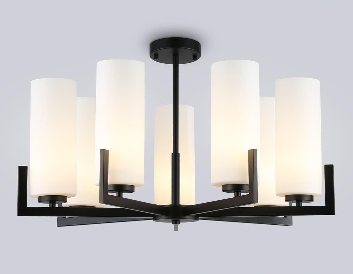 LH56058/7 BK/WH черный/белый E27*7 max 60W D700*750