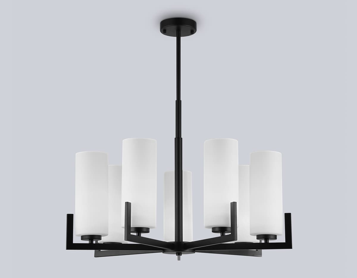 LH56058/7 BK/WH черный/белый E27*7 max 60W D700*750