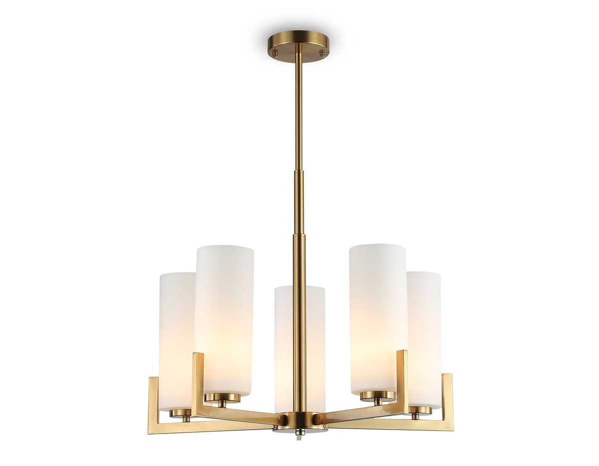 LH56063/5 BS/WH латунь/белый E27*5 max 60W D600*750