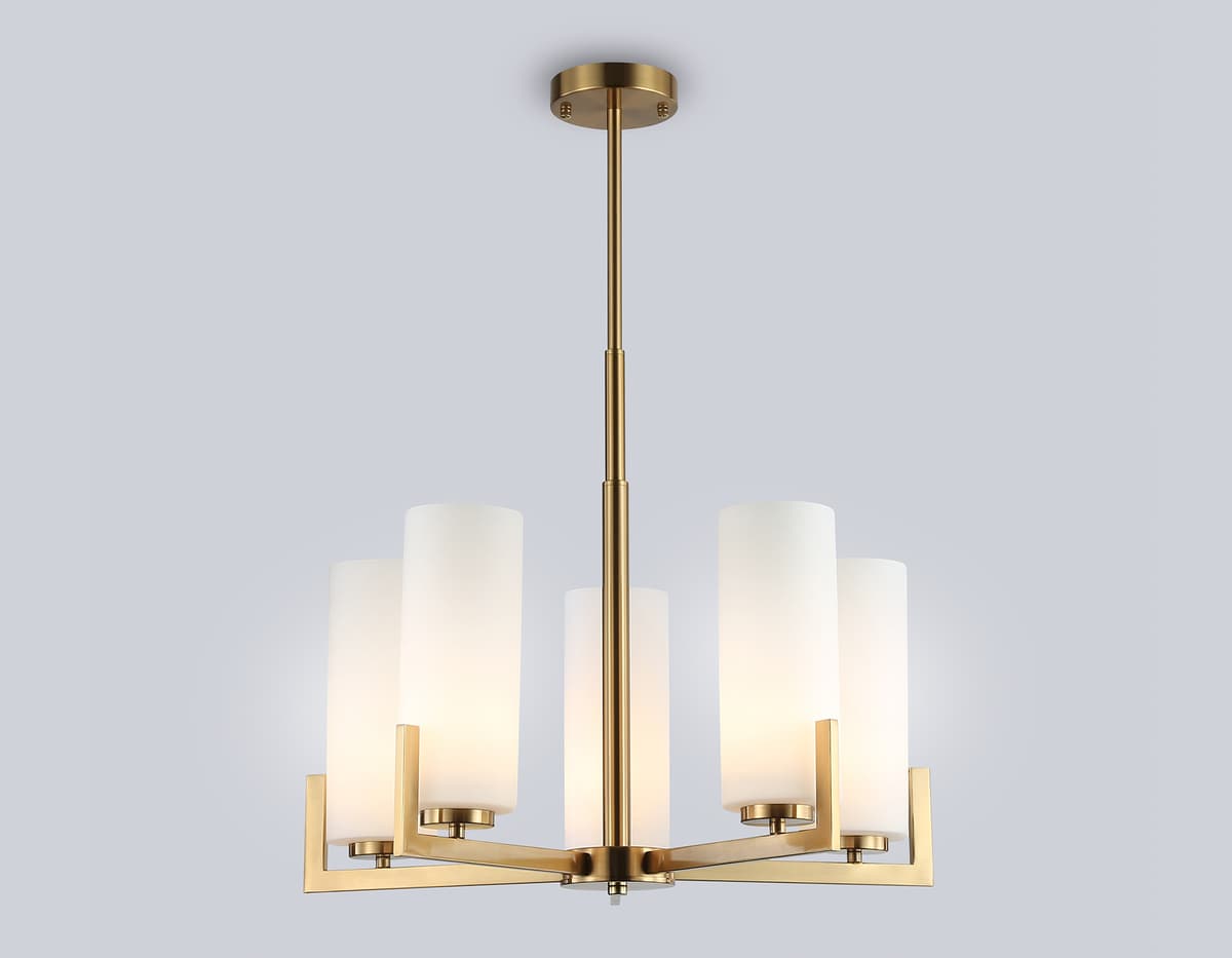 LH56063/5 BS/WH латунь/белый E27*5 max 60W D600*750