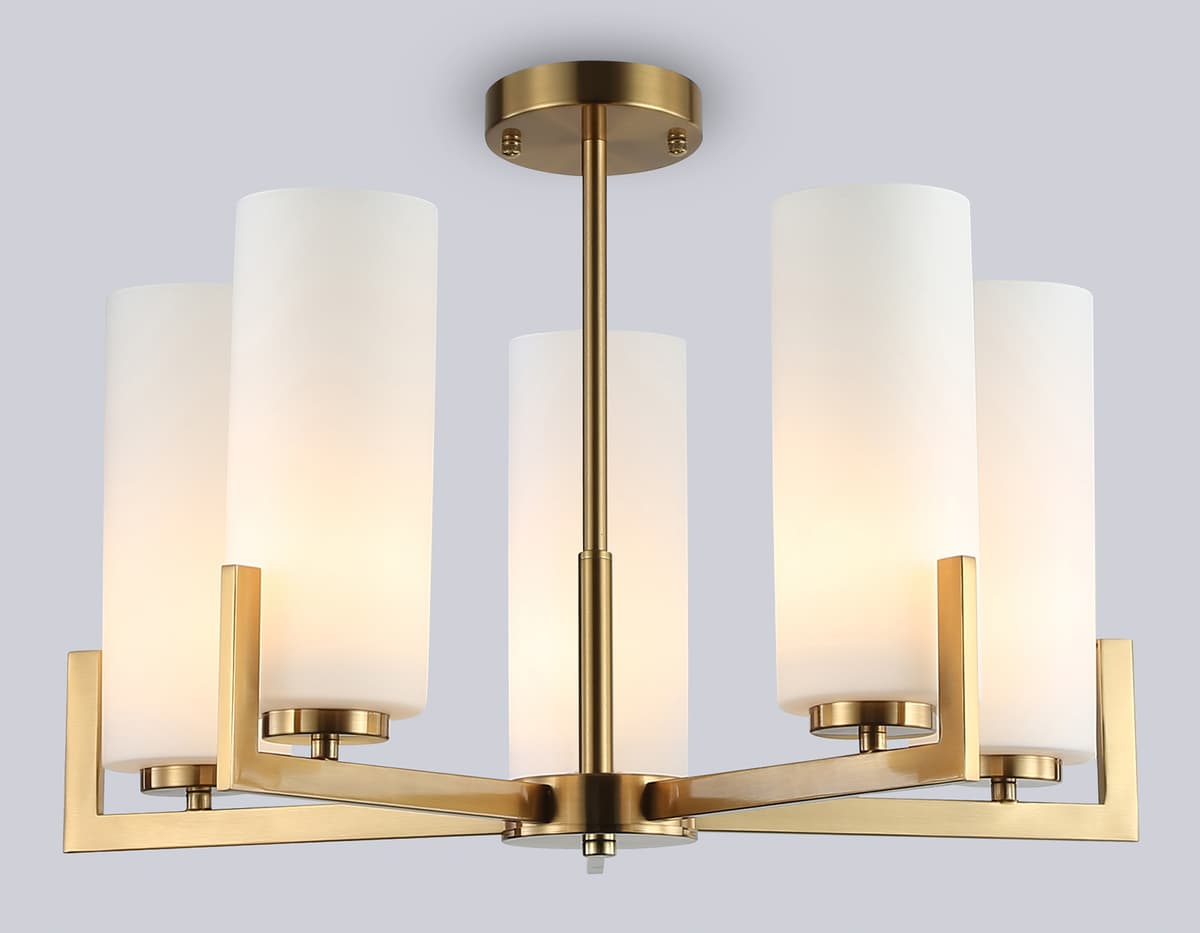 LH56063/5 BS/WH латунь/белый E27*5 max 60W D600*750