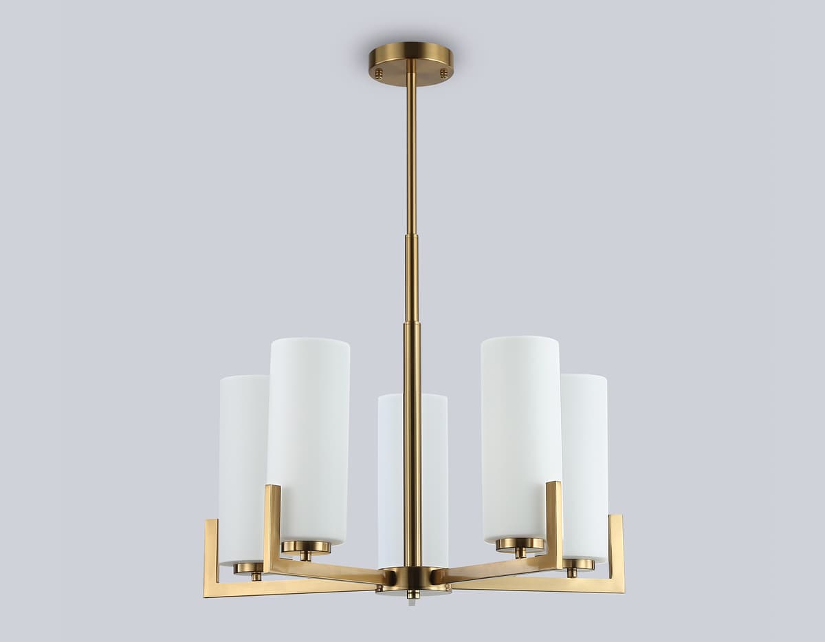 LH56063/5 BS/WH латунь/белый E27*5 max 60W D600*750