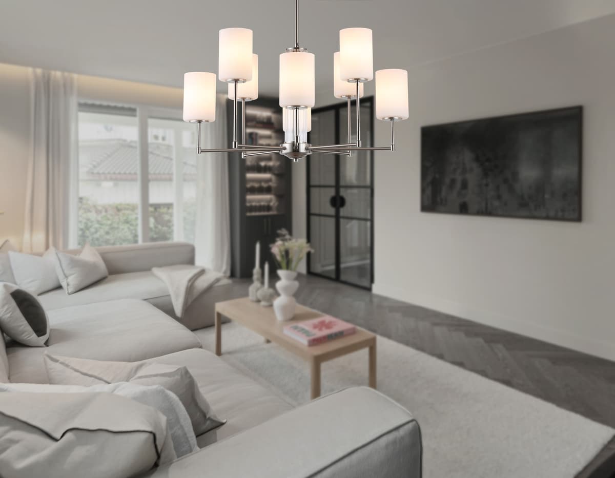 LH56213/8 SN/FR никель/белый матовый E27/8 max 60W D700*600