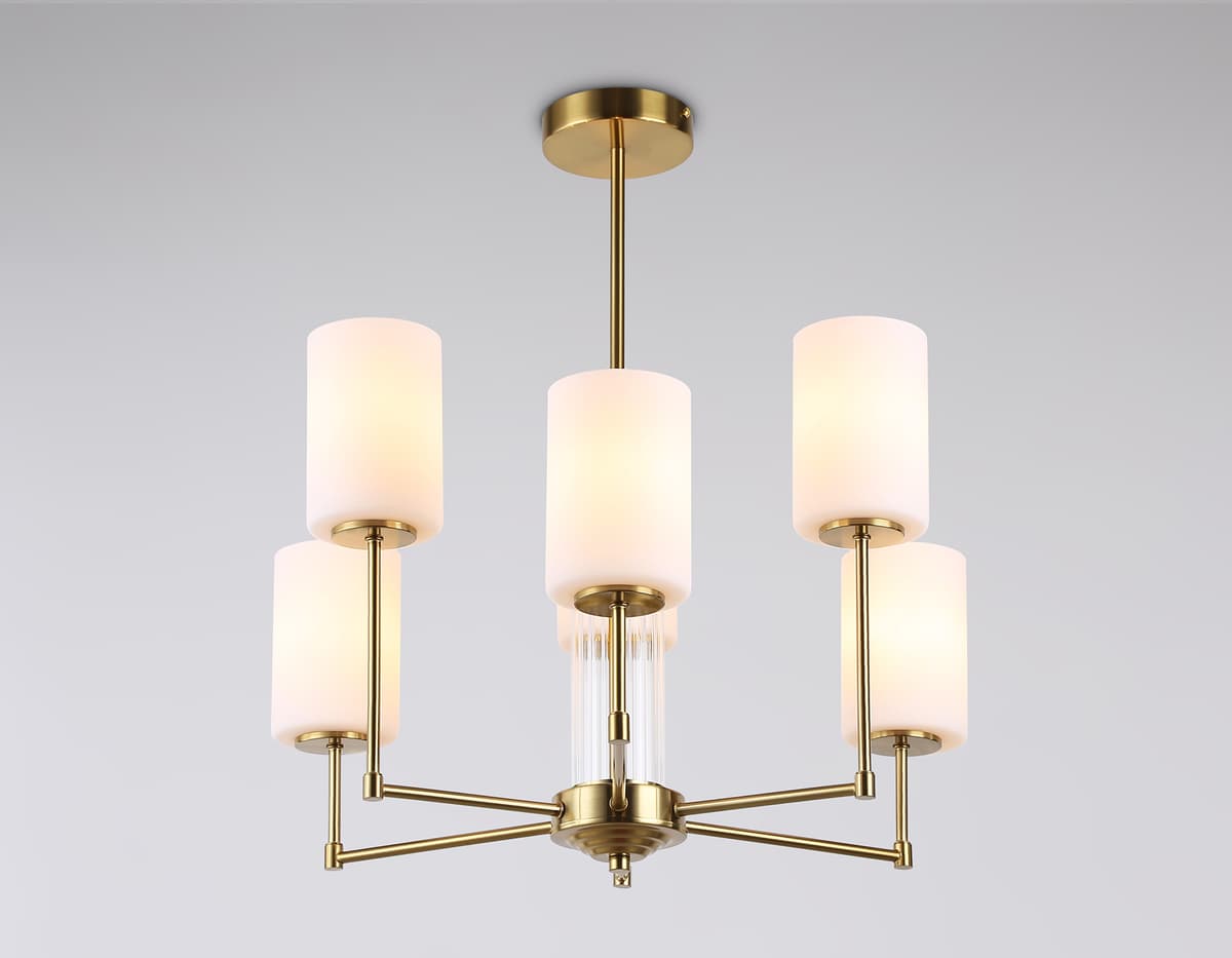 LH56215/6 BS/FR латунь/белый матовый E27/6 max 60W D600*600