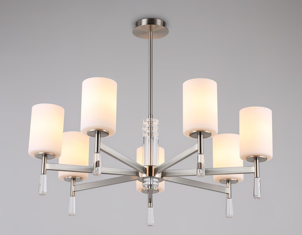 LH56253/7 SN/FR никель/белый матовый E27/7 max 60W D750*590