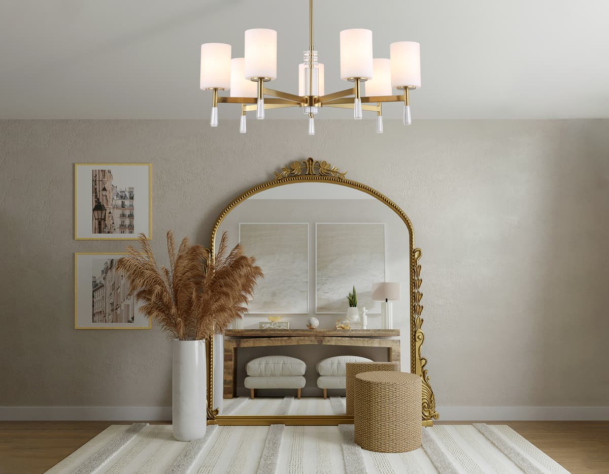 LH56263/7 BS/FR латунь/белый матовый E27/7 max 60W D750*590