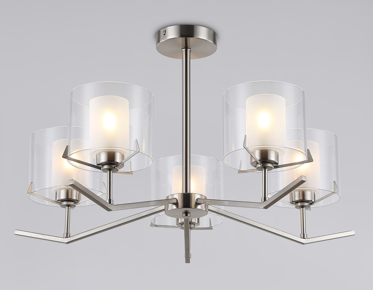 LH57001/5 SN/FR никель/белый матовый E14/5 max 40W D690*390