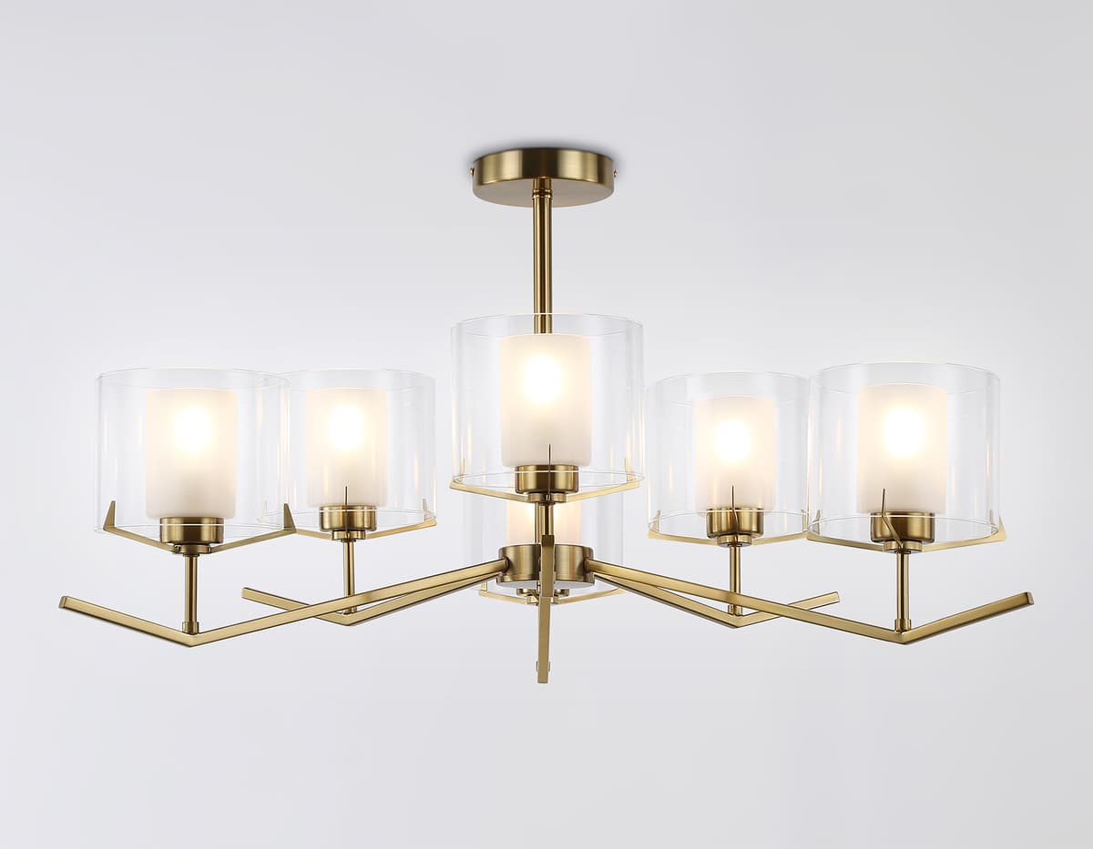 LH57008/6 BS/FR латунь/белый матовый E14/6 max 40W D850*420