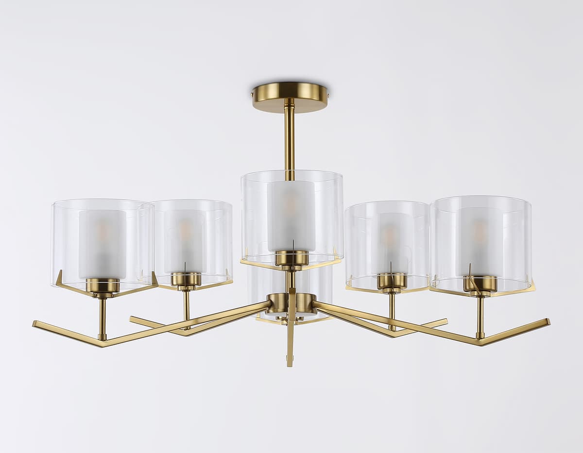 LH57008/6 BS/FR латунь/белый матовый E14/6 max 40W D850*420