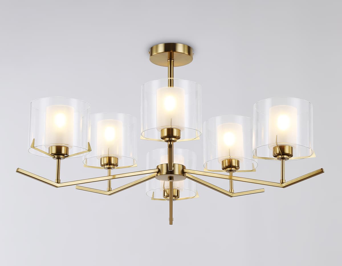 LH57008/6 BS/FR латунь/белый матовый E14/6 max 40W D850*420