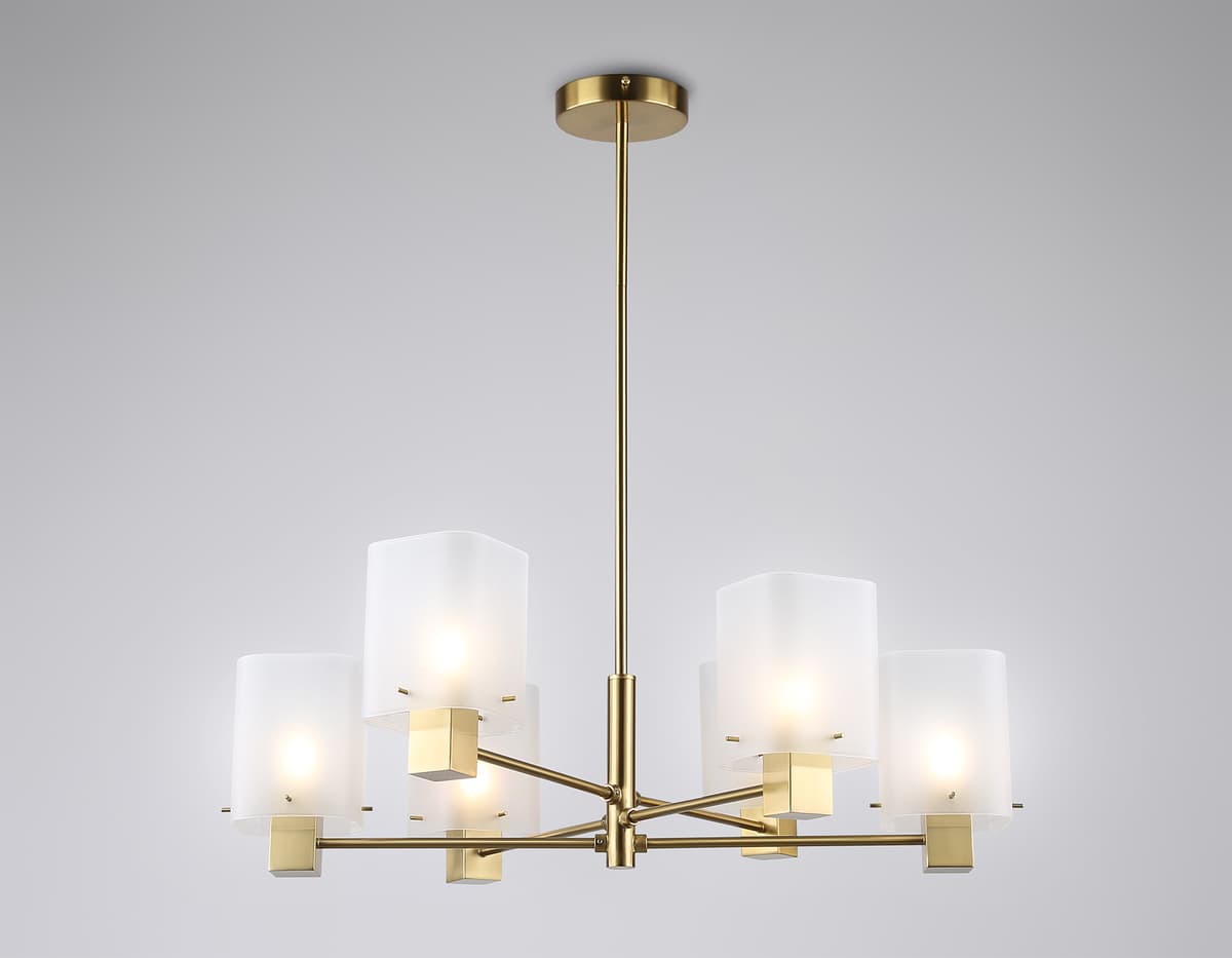 LH57031/6 BS/SM латунь/дымчатый E14/6 max 40W D690*690