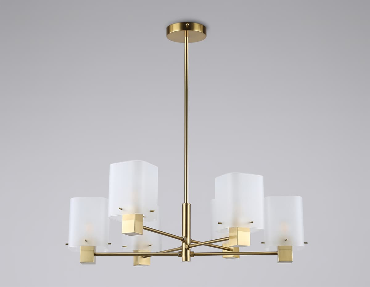 LH57031/6 BS/SM латунь/дымчатый E14/6 max 40W D690*690