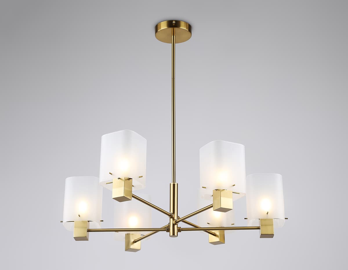 LH57031/6 BS/SM латунь/дымчатый E14/6 max 40W D690*690