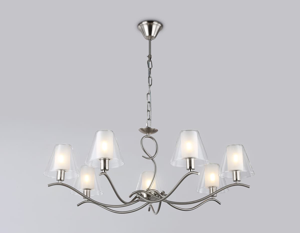 LH57083/7 SN/FR никель/белый матовый E14/7 max 40W D840*790