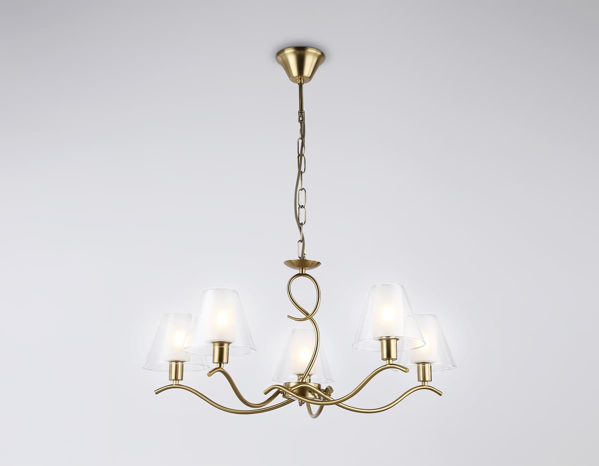 LH57091/5 BS/FR латунь/белый матовый E14/5 max 40W D690*790