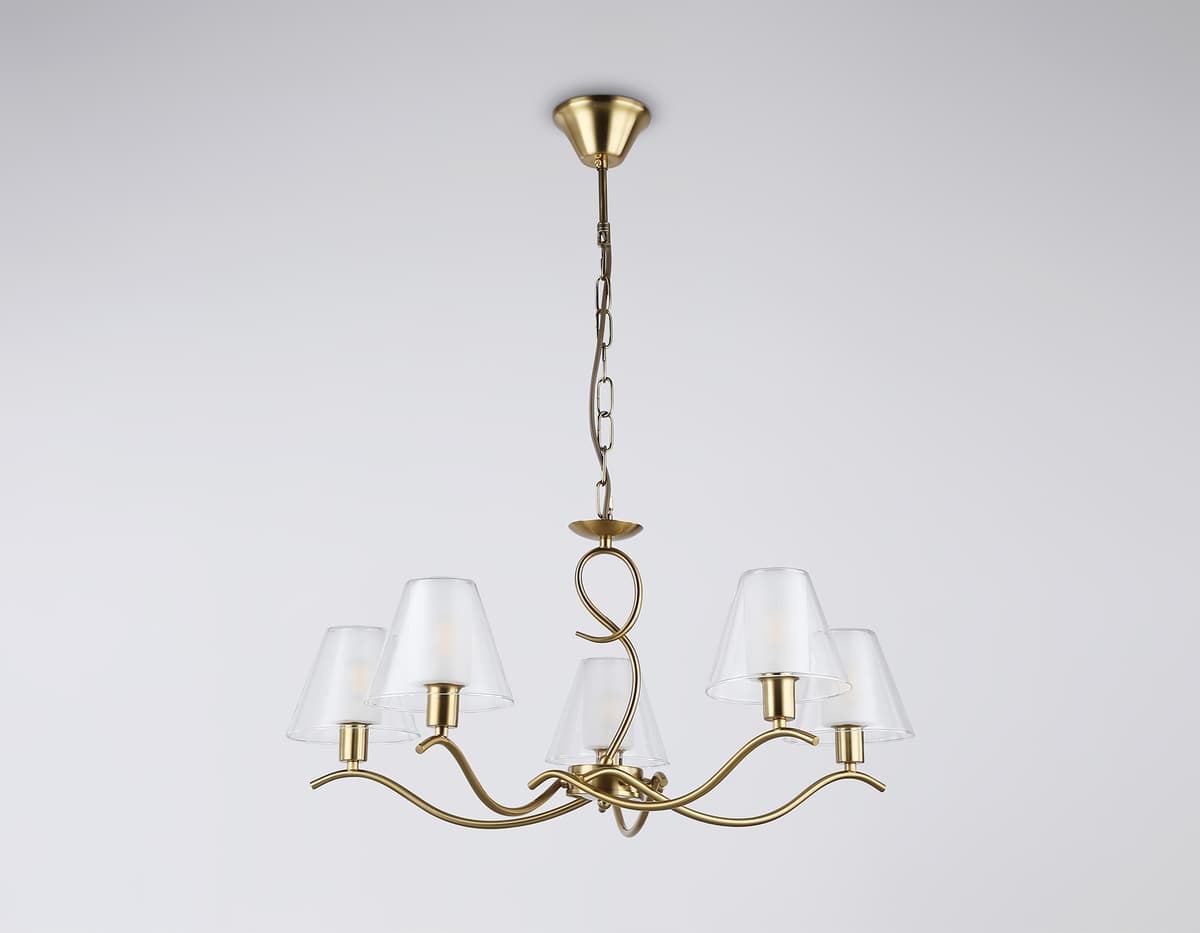 LH57091/5 BS/FR латунь/белый матовый E14/5 max 40W D690*790