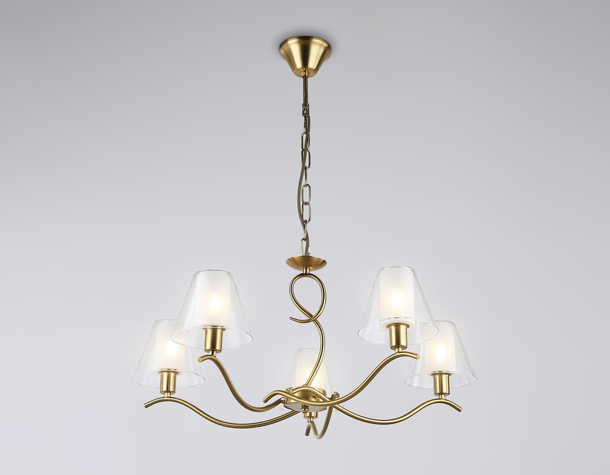 LH57091/5 BS/FR латунь/белый матовый E14/5 max 40W D690*790