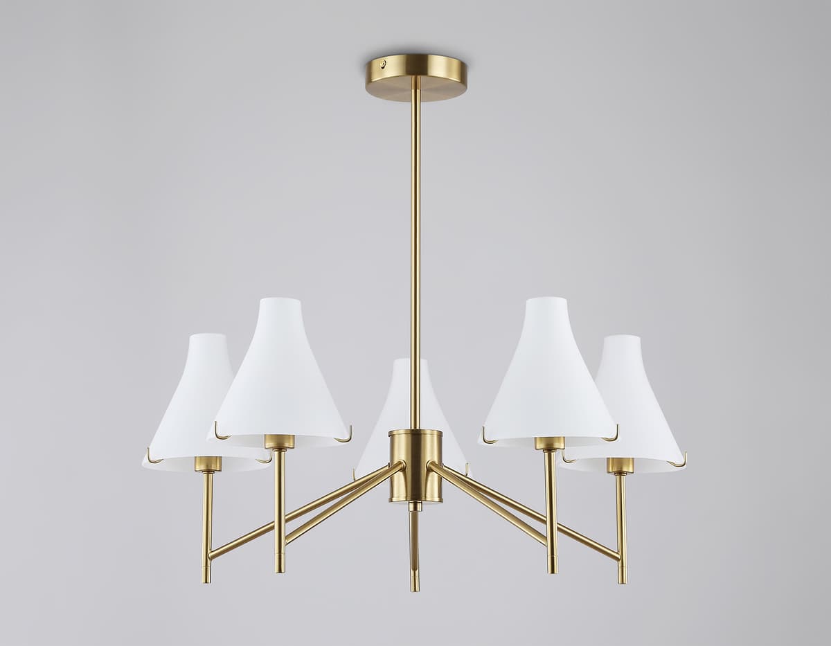 LH57133/5 BS/FR латунь/белый матовый E14/5 max 40W D650*590