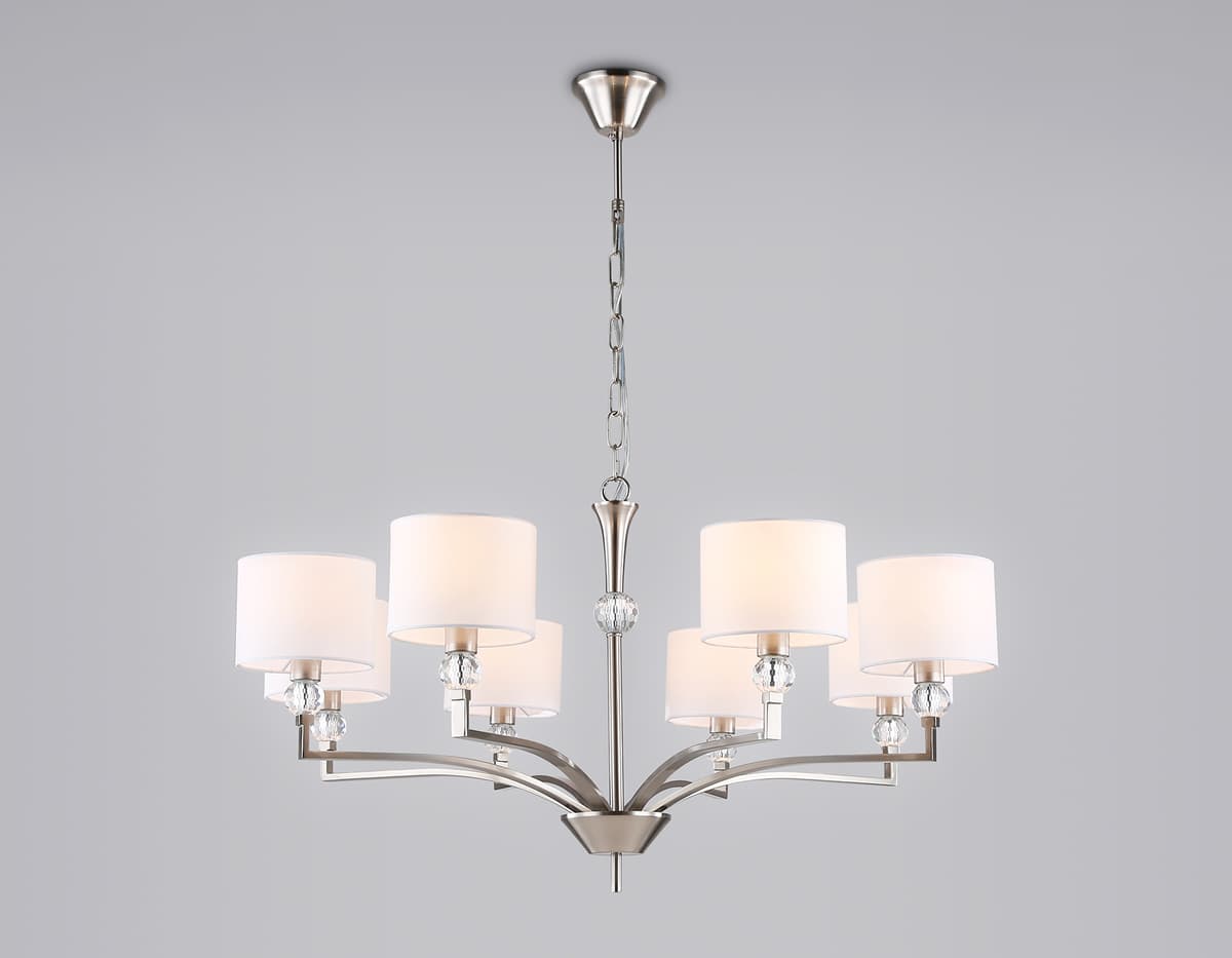 LH71123/8 SN/WH никель/белый E14/8 max 40W D840*880