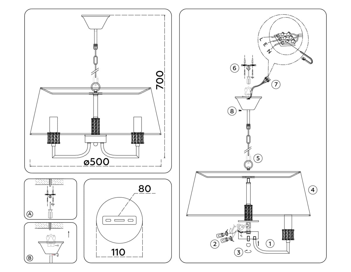 LH71211/5 CGD золото E14/5 max 40W D500*700