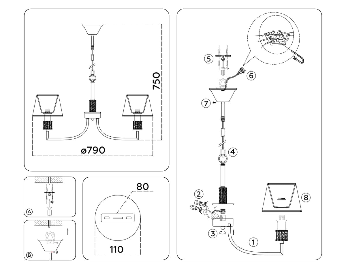 LH71217/8 CGD золото E14/8 max 40W D790*750