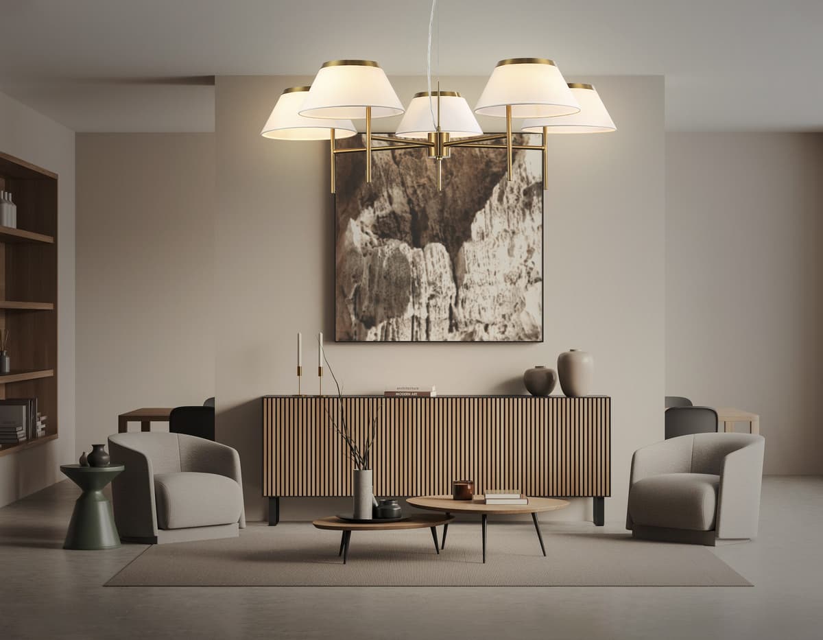 LH72473/5 BS/WH латунь/белый Е14/5 max 40W D1000*290-1080