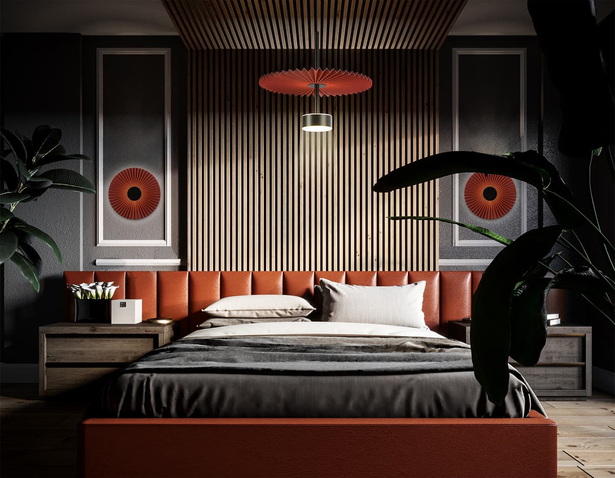 LH72653 BK/RD черный/красный 6W 3000K D300*100