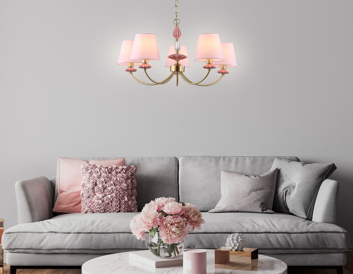 LH75024/5 GD/PI золото/розовый E14/5 max 40W D700*780