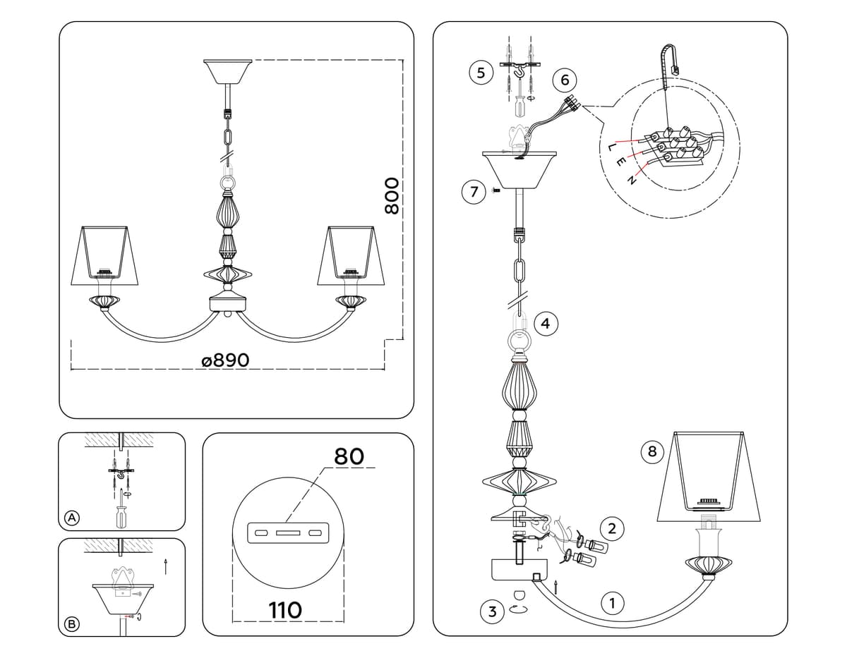 LH75025/7 GD/PI золото/розовый E14/7 max 40W D890*800