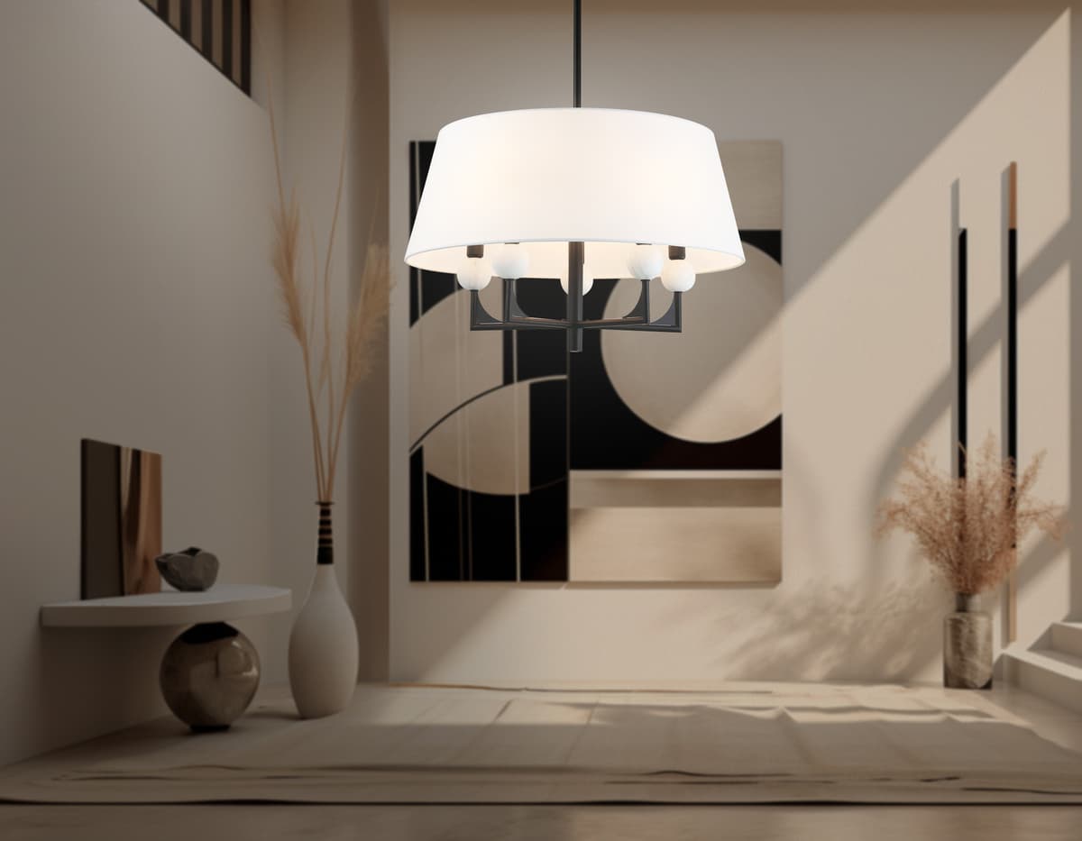 LH75150/5 BK/FR черный/белый матовый E14*5 max 40W D580*590