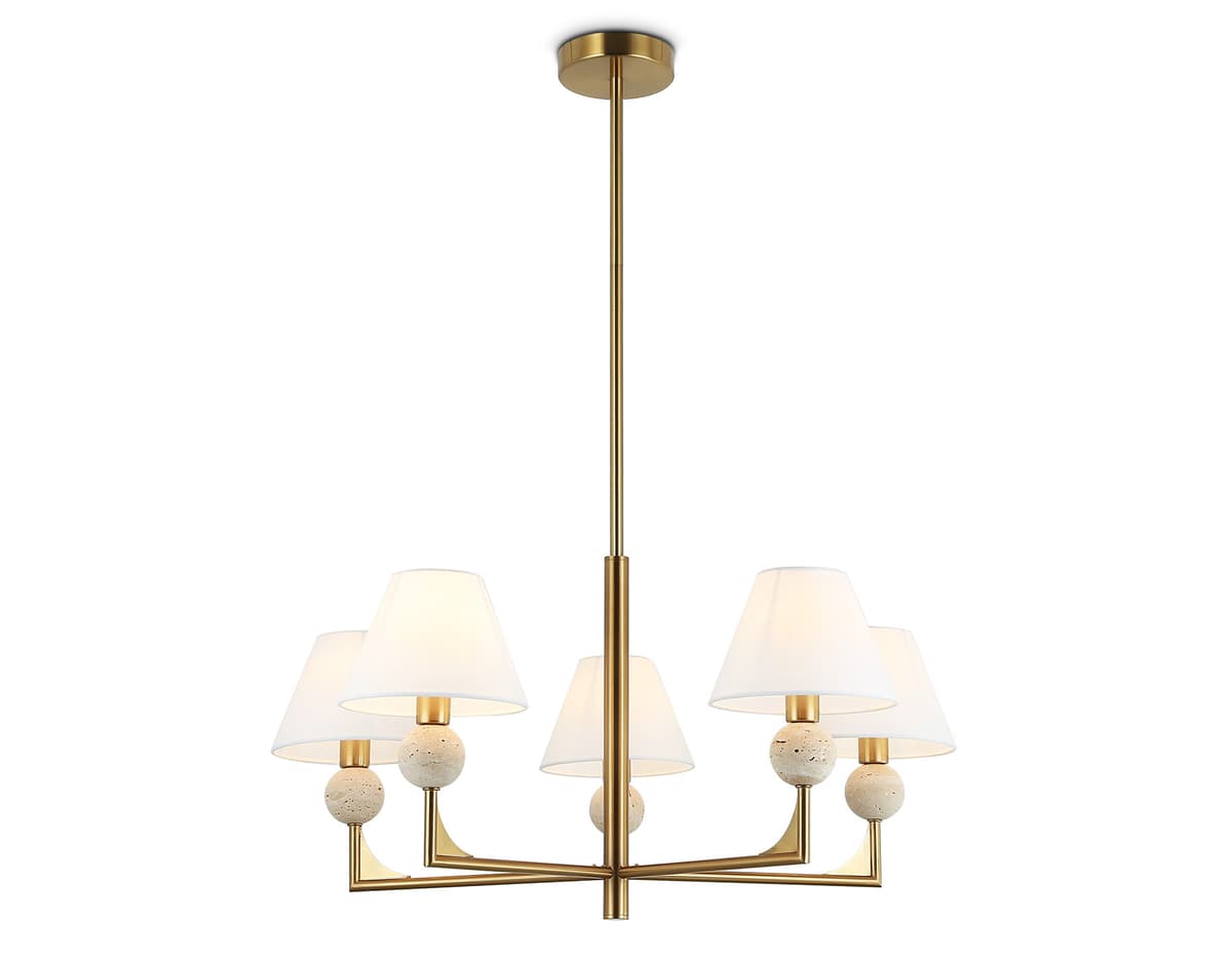 LH75159/5 BS/FR латунь/белый матовый E14*5 max 40W D730*580