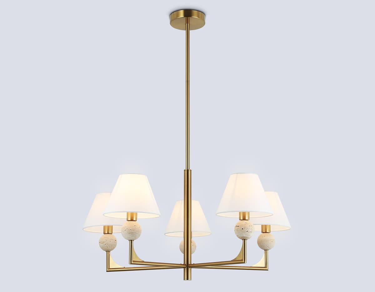 LH75159/5 BS/FR латунь/белый матовый E14*5 max 40W D730*580