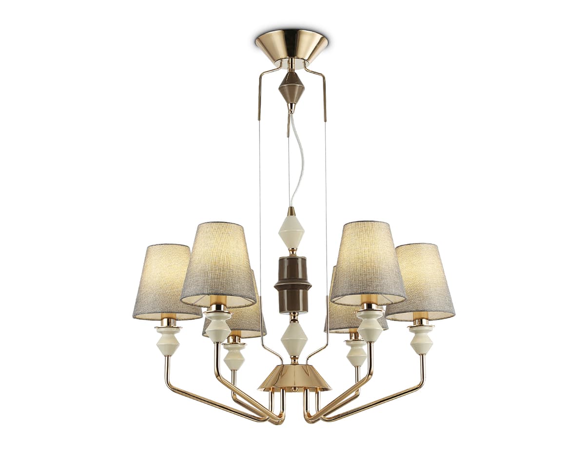 LH75401/6 GD/GR золото/серый E14*6 max 40W D700*1260