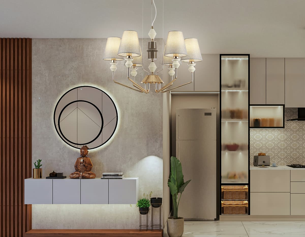 LH75401/6 GD/GR золото/серый E14*6 max 40W D700*1260