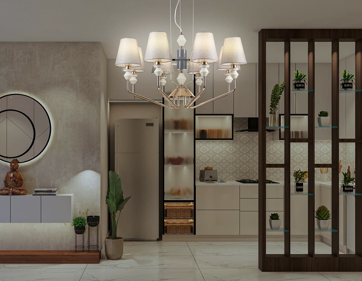 LH75403/8 GD/GR золото/серый E14*8 max 40W D815*1260